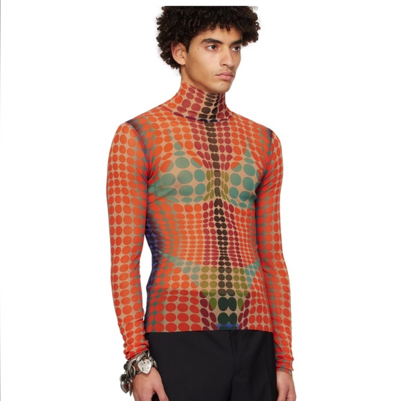 Jean Paul Gaultier Orange Dots Turtleneck - Picture 3 of 12